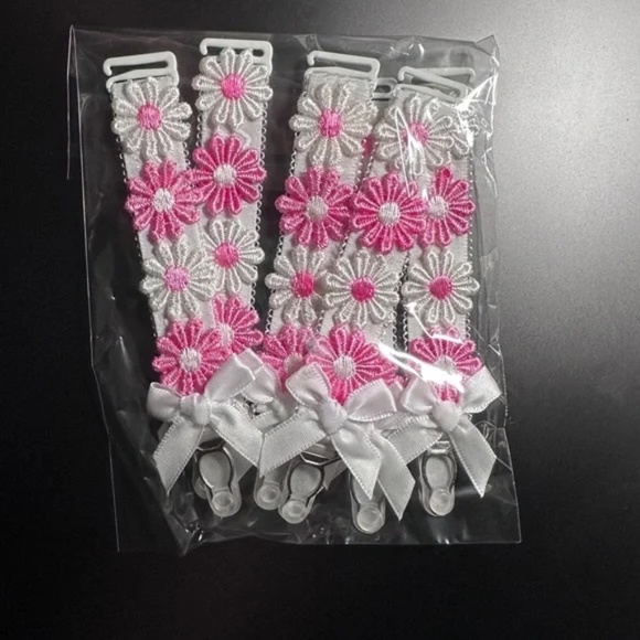 6 pcs. 18cm wide Garter belt straps. With cute pink and white 🌼 daisies - Picture 3 of 7